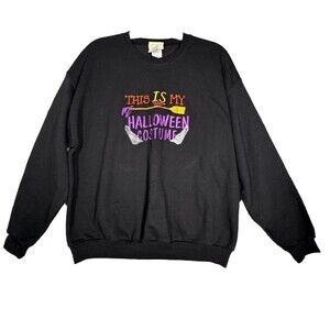 Peanut Buttter & Jelly Men XL Black Purple Sweatshirt Halloween Crewneck Vintage